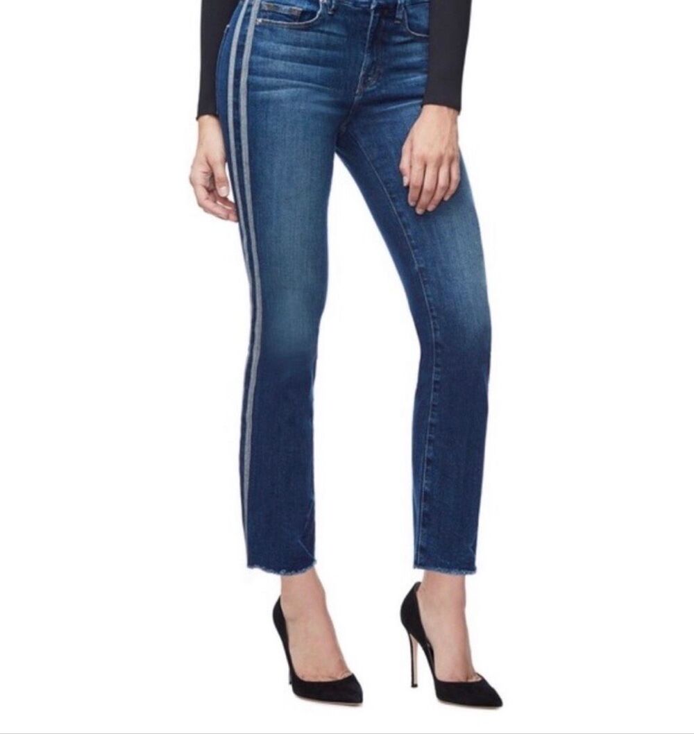 Good American good straight jeans athletic stripe jean 2/26